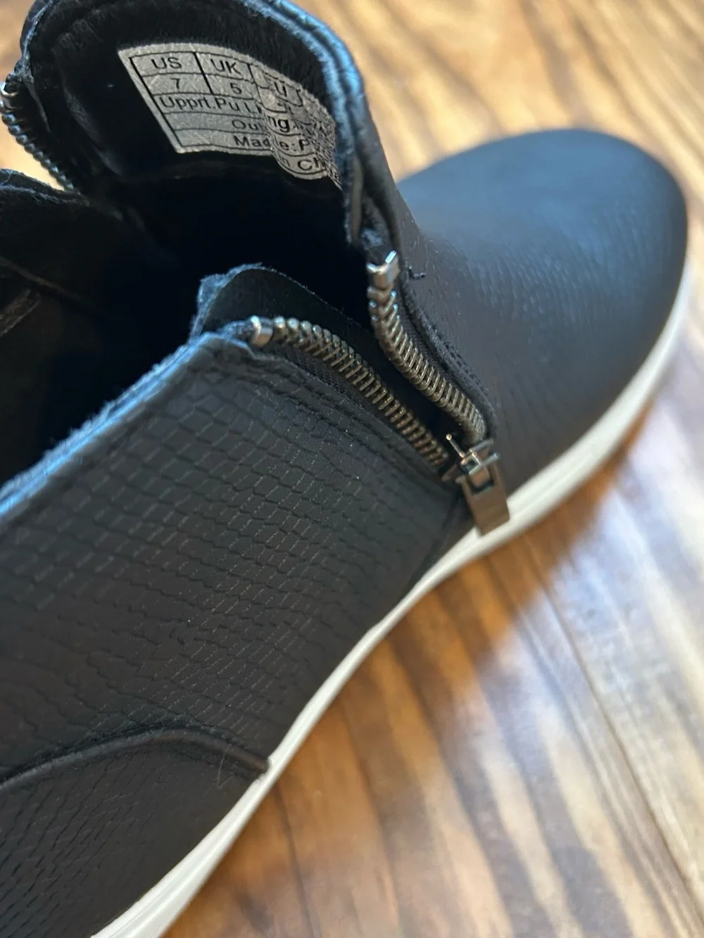 Women’s Black Slip-On Zip Sneaker Boot - Picture 6 of 6
